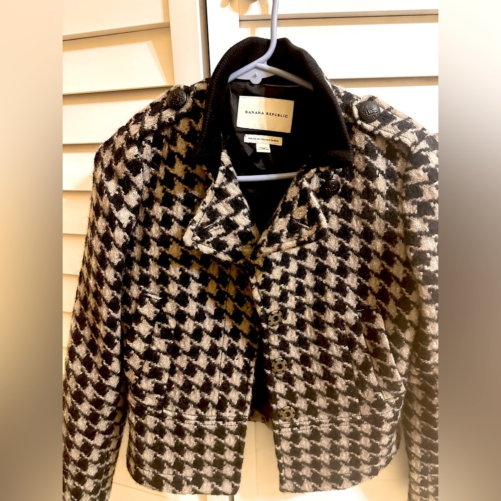 Banana Republic Collection Wool Houndstooth Coat